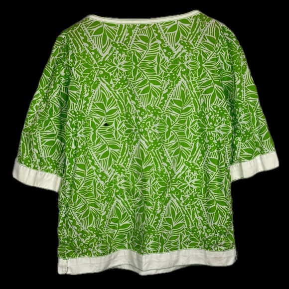LILLY PULITZER Womens ¾ Sleeve Cotton Popover Blouse Top Sz S Beachy Coastal - Picture 3 of 9